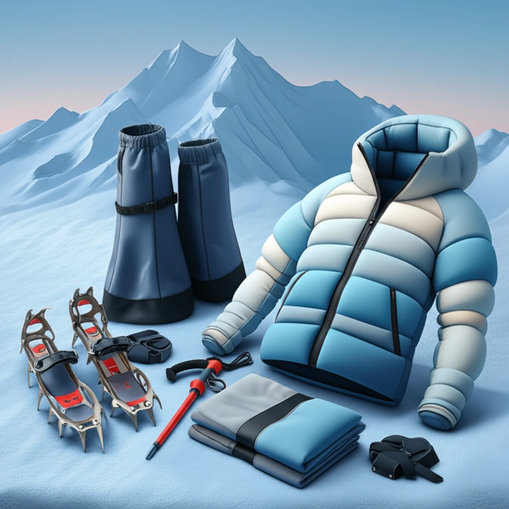 태백산 등산 방한 장비 아이젠 스패츠